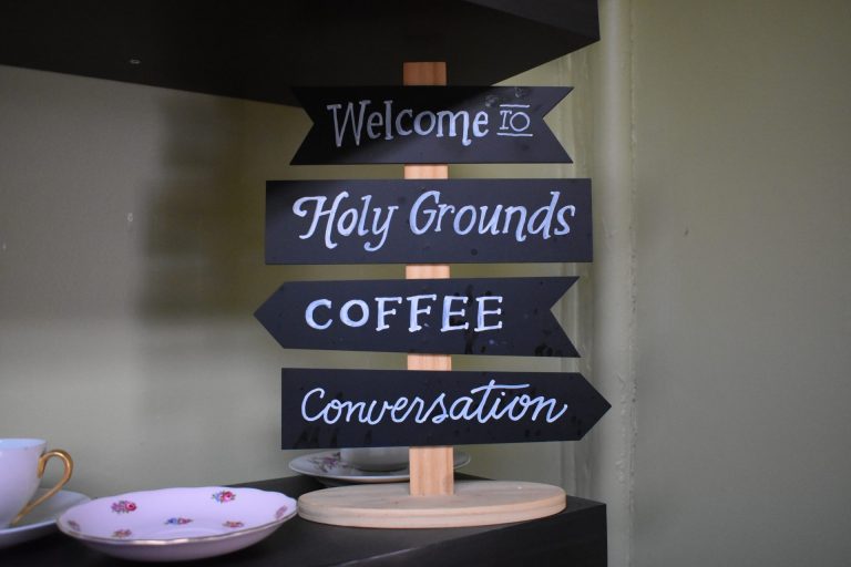Jesus and Java: Holy Grounds Interior Sign
